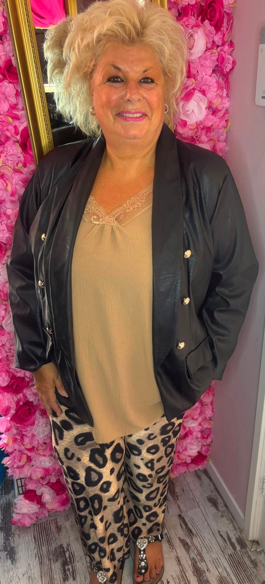 Colbert Leather Look Zwart Plus size Maat 48 t/m 52-54