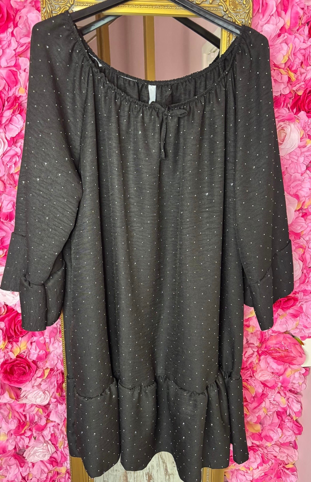 Tuniek Glamour Zwart Plus Size maat 46 t/m 54