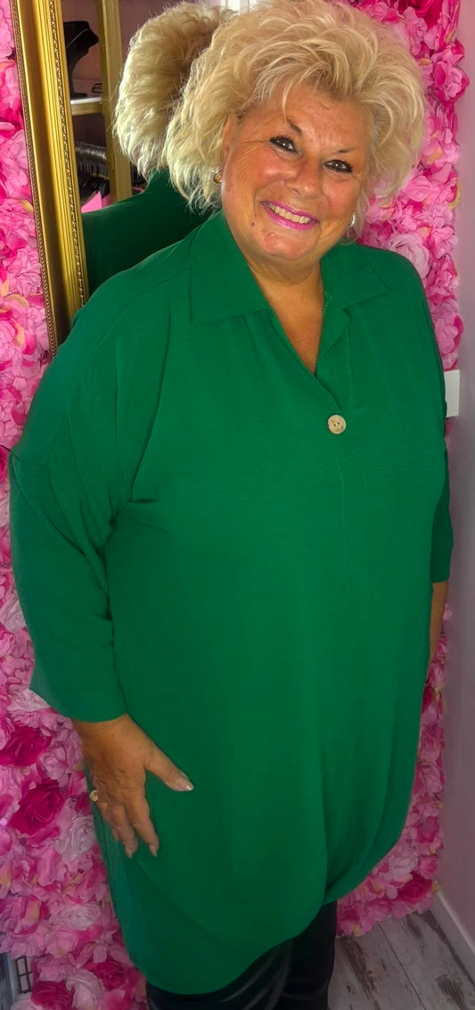 Tuniek Chloe Groen Plus Size Maat 48 t/m 54