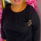 Tuniek Detail Zwart Plus Size Maat 48 t/m 54