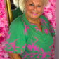 Jurk Pofmouw Chic Guc Groen Plus Size Maat 48 t/m 54