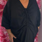 Jurk Viscosa Zwart Plus Size Maat 46 t/m 54