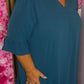 Jurk Now Petrol Blauw Plus Size Maat 46 t/m 52