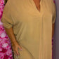 Jurk Fay Katoen Camel Plus Size Maat 50 t/m 58