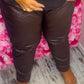 Tregging Leather Look Bruin Plus Size Maat 46 t/m 52