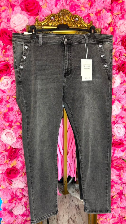 Jeans Grey Heart Maat 44 t/m 54