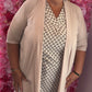 Vest Korte Mouw Travel Beige  Plus size Maat 48 t/m 56