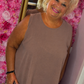 Top Strik Rug Taupe Plus Size Maat 44 t/m 50-52