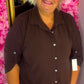 Blouse Doorknoop Bruin Plus Size Maat 44 t/m 50