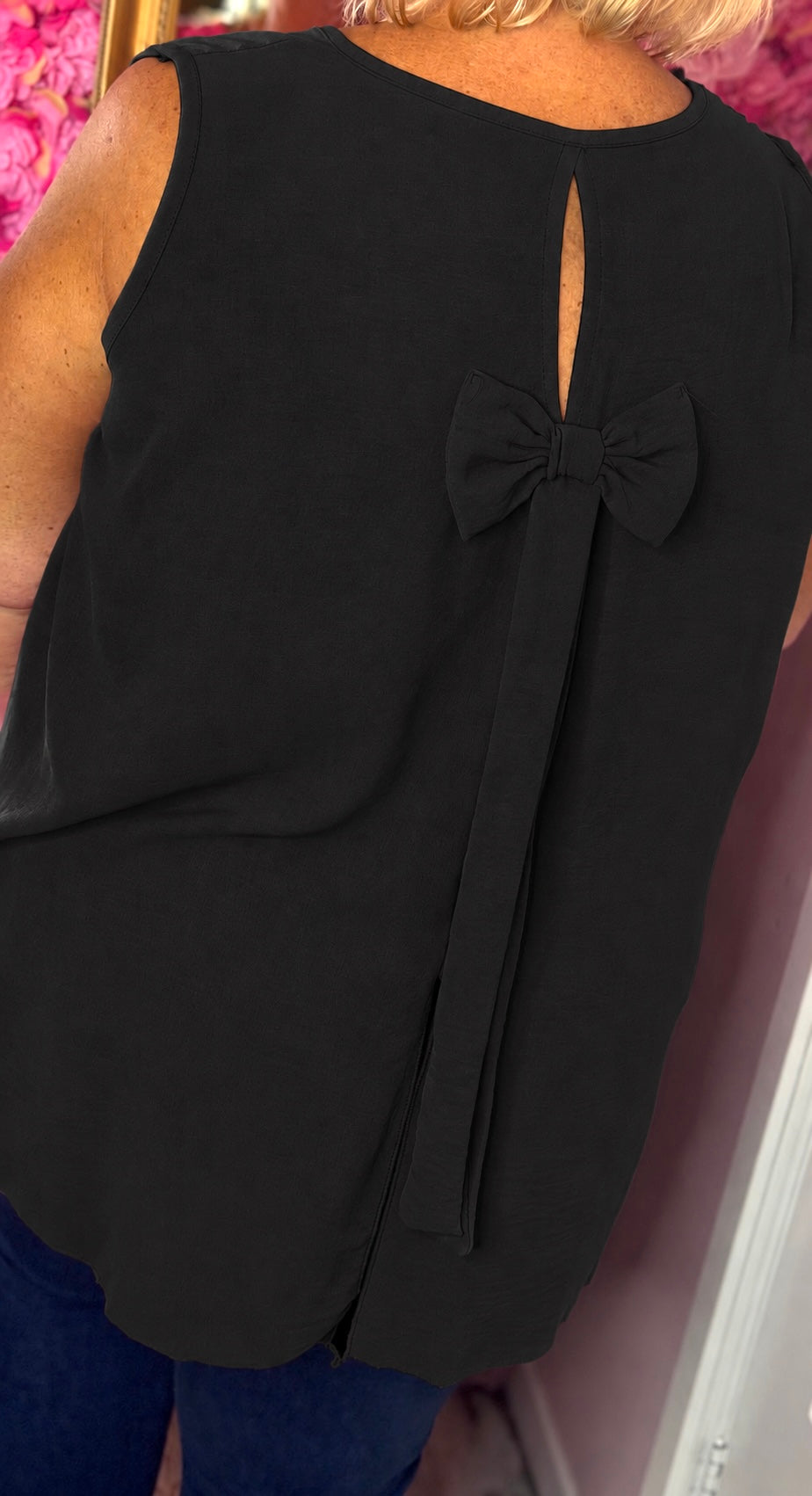 Top Strik Rug Zwart Plus Size Maat 44 t/m 50-52