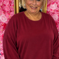 Long Sleeve Balloon Soft Bordeaux Plus Size maat 46 t/m 50
