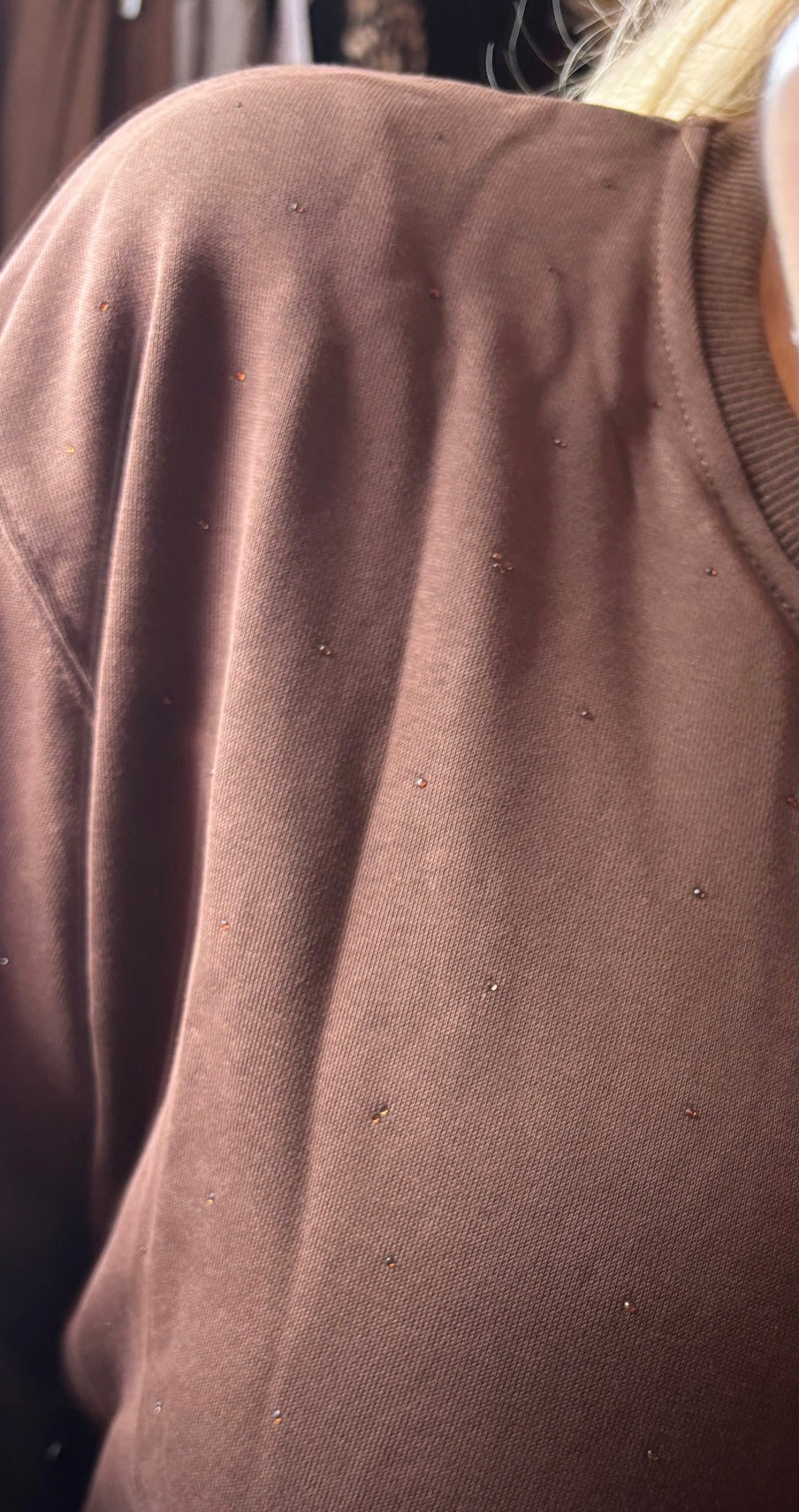 Sweater strass Bruin tot Maat 44