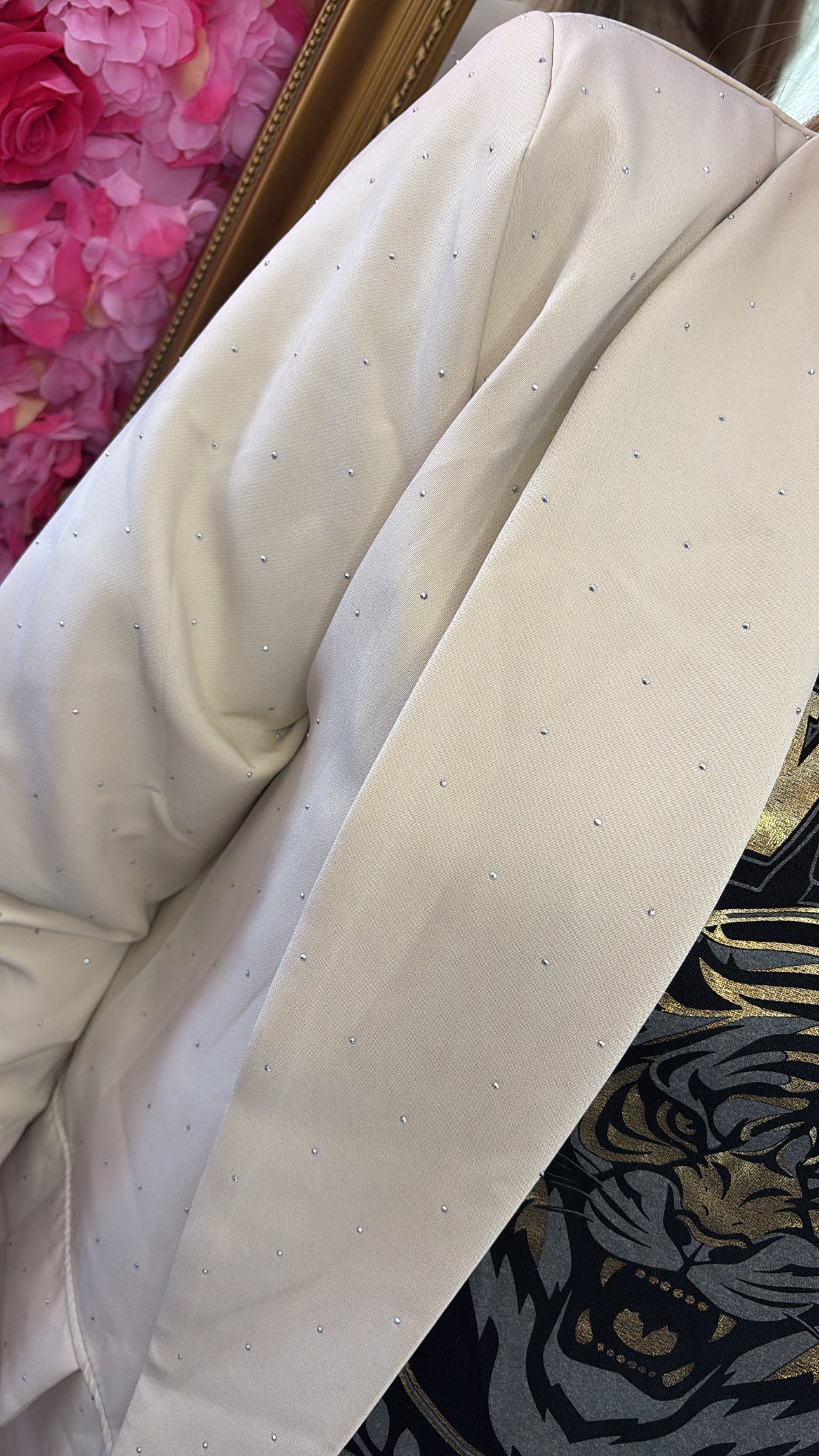 Blazer Happy Diamond Beige Plus Size Maat 44 t/m 50