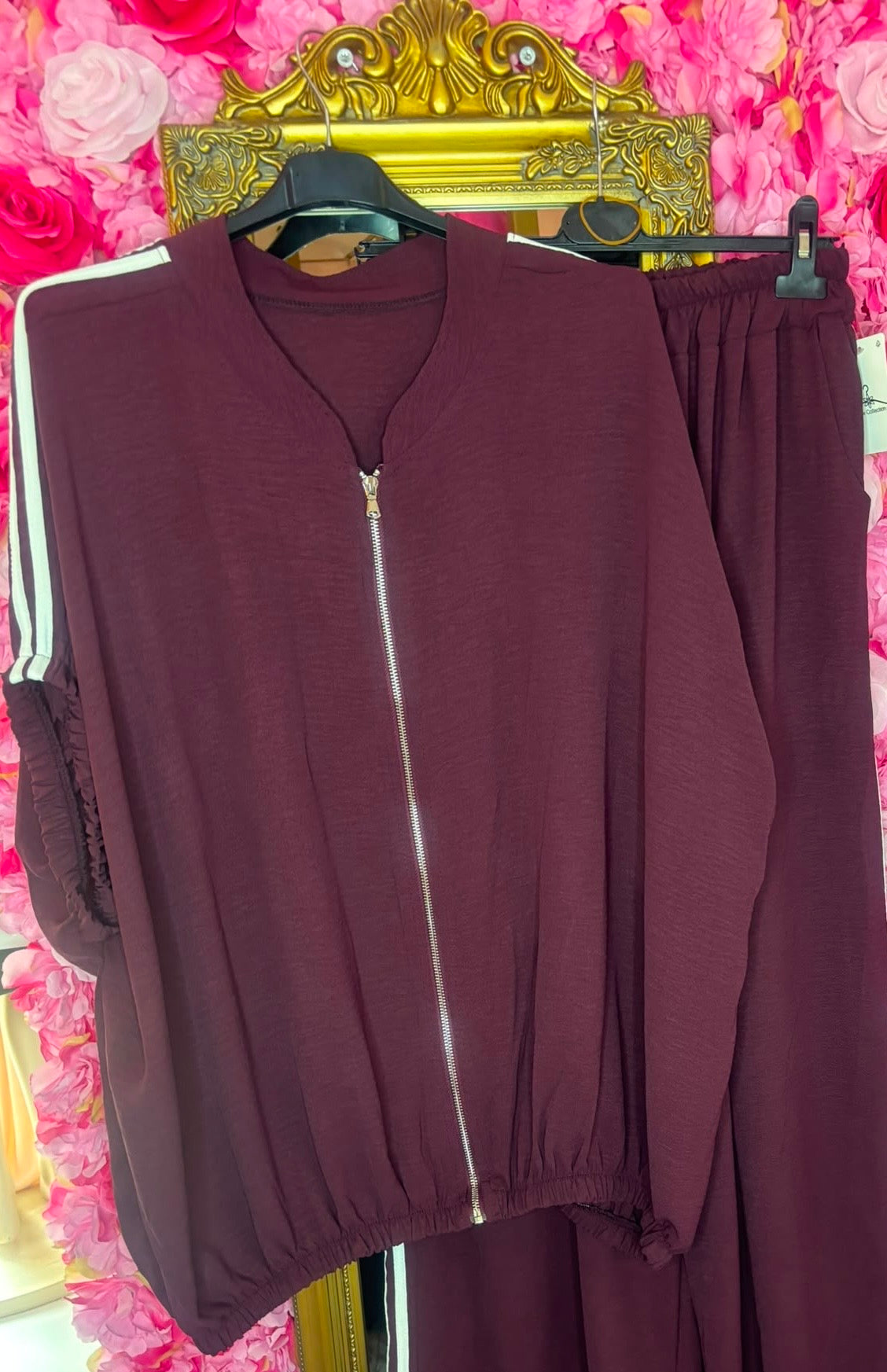 Set Sporty Bordeaux Plus Size maat 48 t/m 54