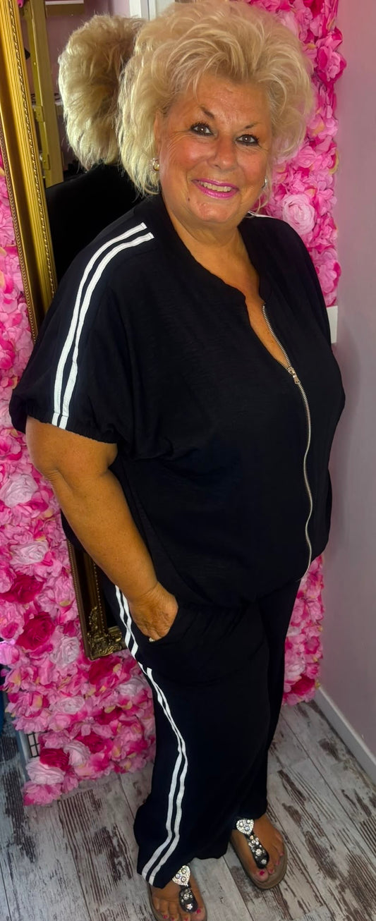 Set Sporty Zwart Plus Size maat 48 t/m 54