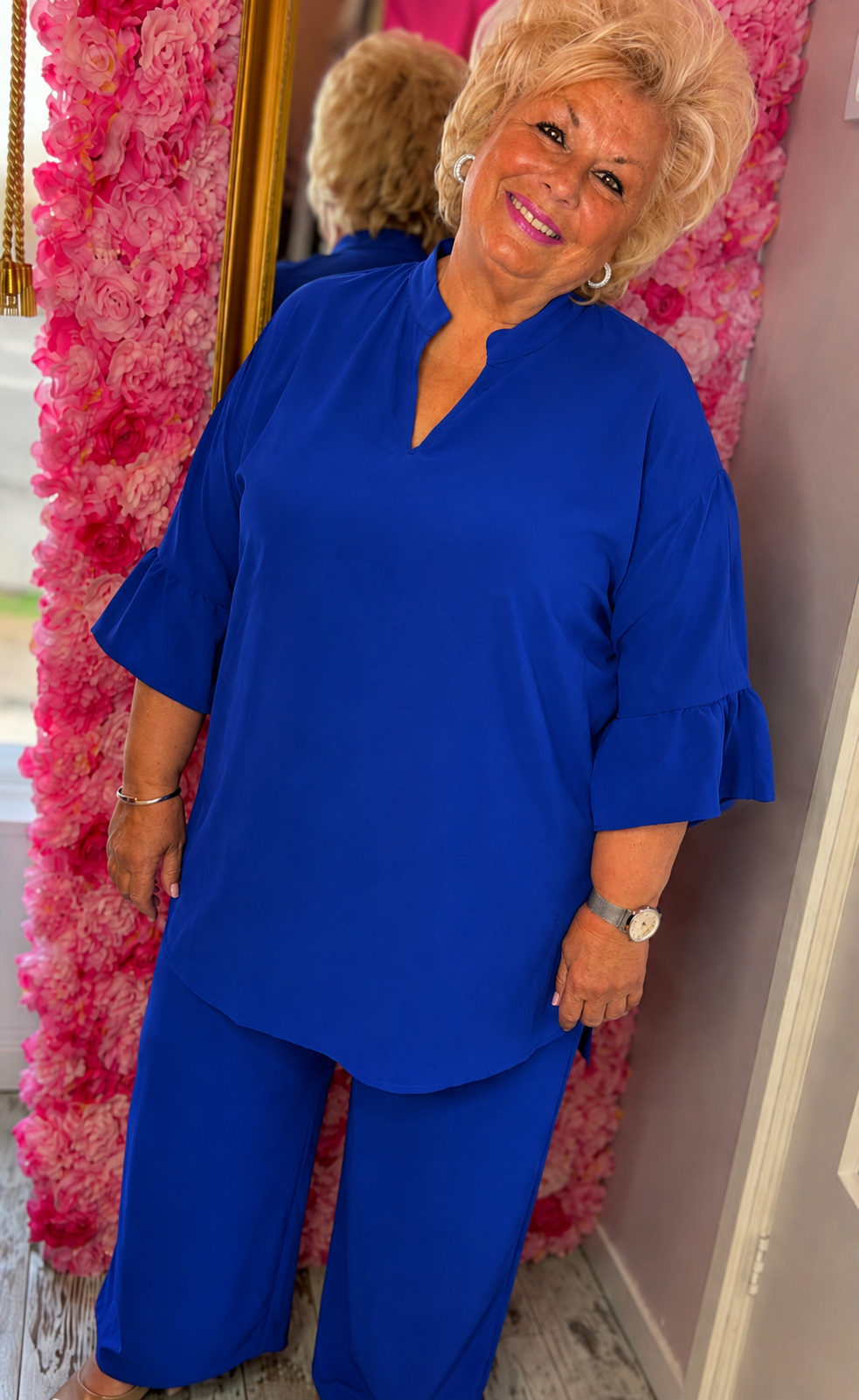 Blouse Mia Koningsblauw Plus Size maat 48 t/m 54-56