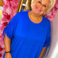 T-shirt Lovely Konings Blauw Plus Size Maat 48 t/m 54