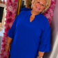Blouse Mia Koningsblauw Plus Size maat 48 t/m 54-56