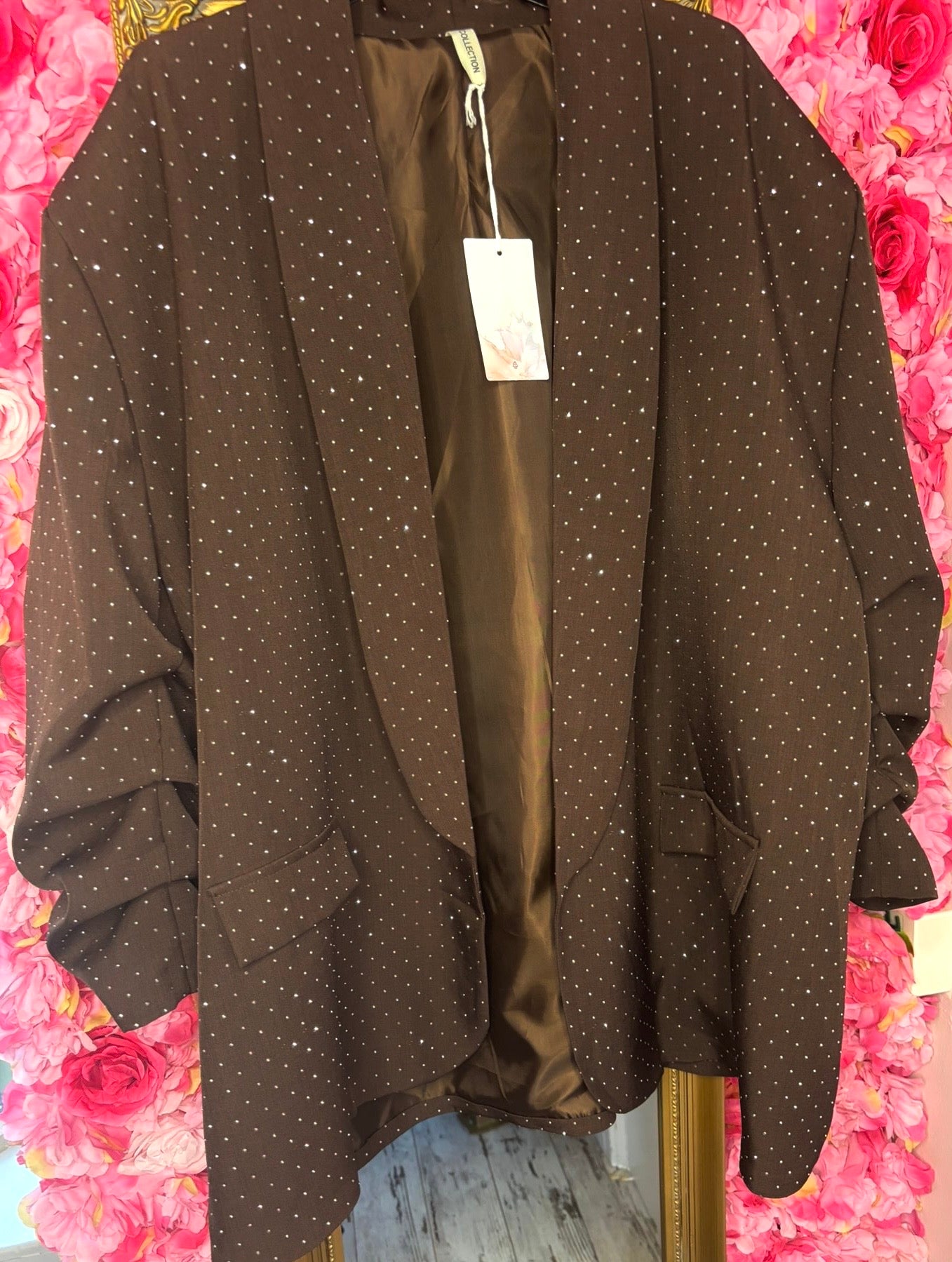 Blazer Happy Diamond XXL Bruin Plus Size Maat 46 t/m 52-54