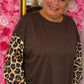 Sweater Flair Bruin Plus Size Maat 48 t/m 52