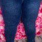 Jeans Skinny Flower Bling Maat 44 t/m 54