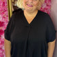 Blouse Ballon Sum Zwart Plus Size maat 48 t/m 54