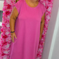 Jurk Parel Fuchsia Plus Size Maat 48 t/m 54-56