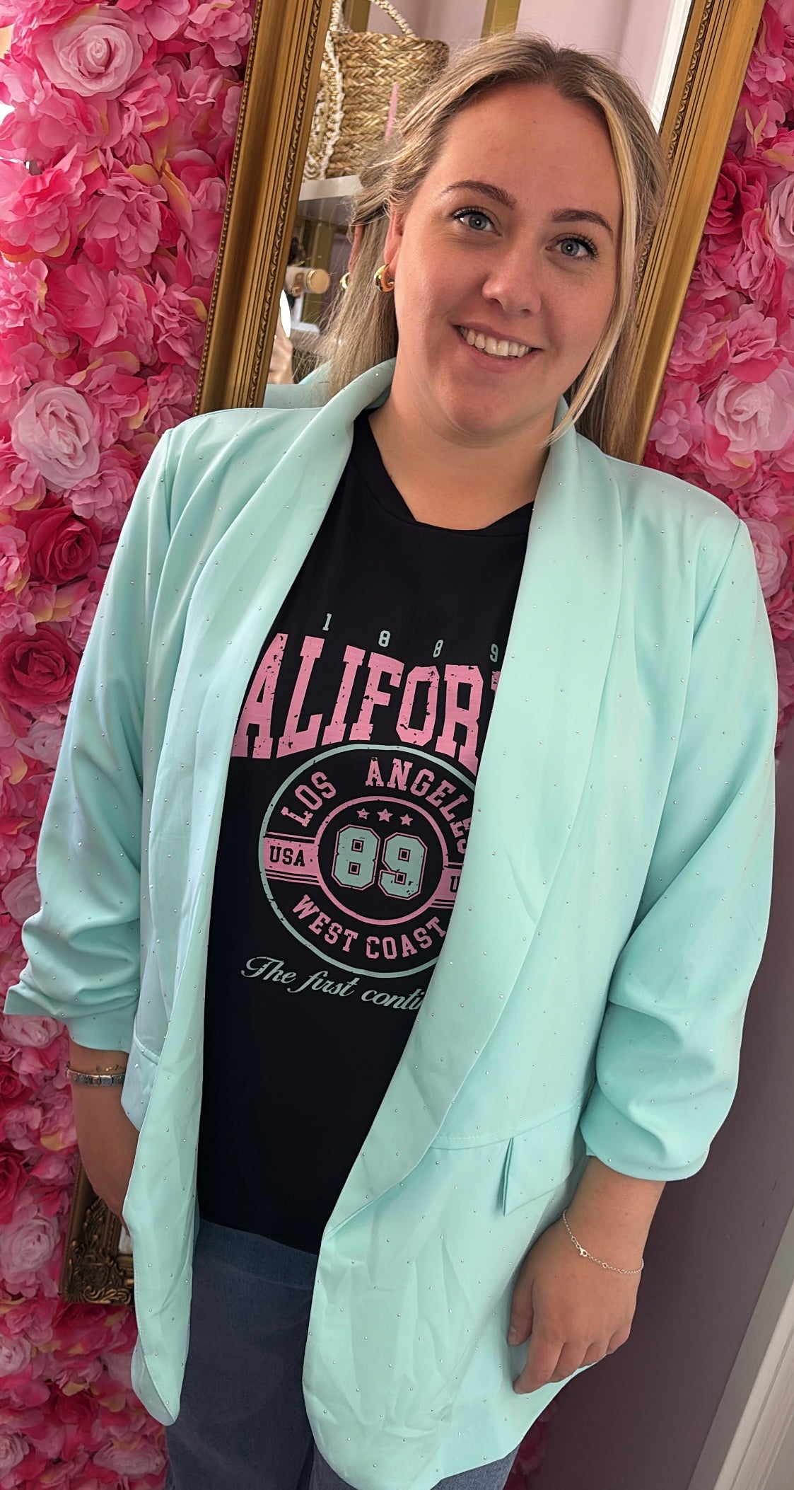 Blazer Happy Diamond Mint Plus Size Maat 44 t/m 50
