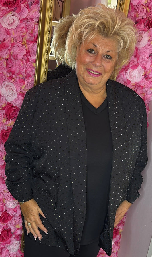 Blazer Happy Diamond XXL Zwart Plus Size Maat 46 t/m 52-54
