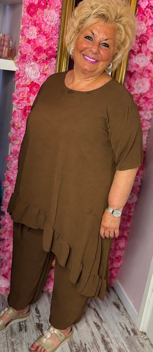 Set Viral Bruin Plus Size maat 48 t/m 54