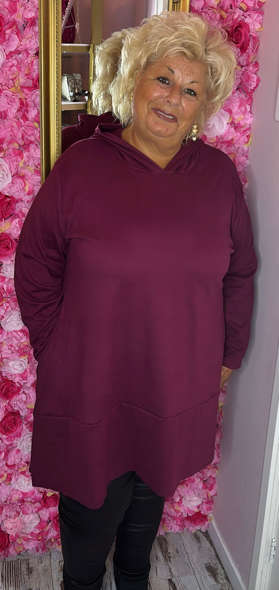 Hoodie Bordeaux Plus Size Maat 50 t/m 58