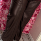 Broek Straight Leather Look Bruin Plus Size Maat 46 t/m 52