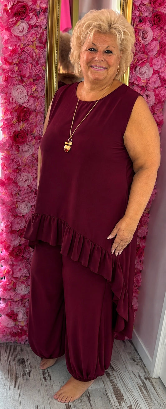 Set Marina Bordeaux Plus Size maat 46 t/m 52
