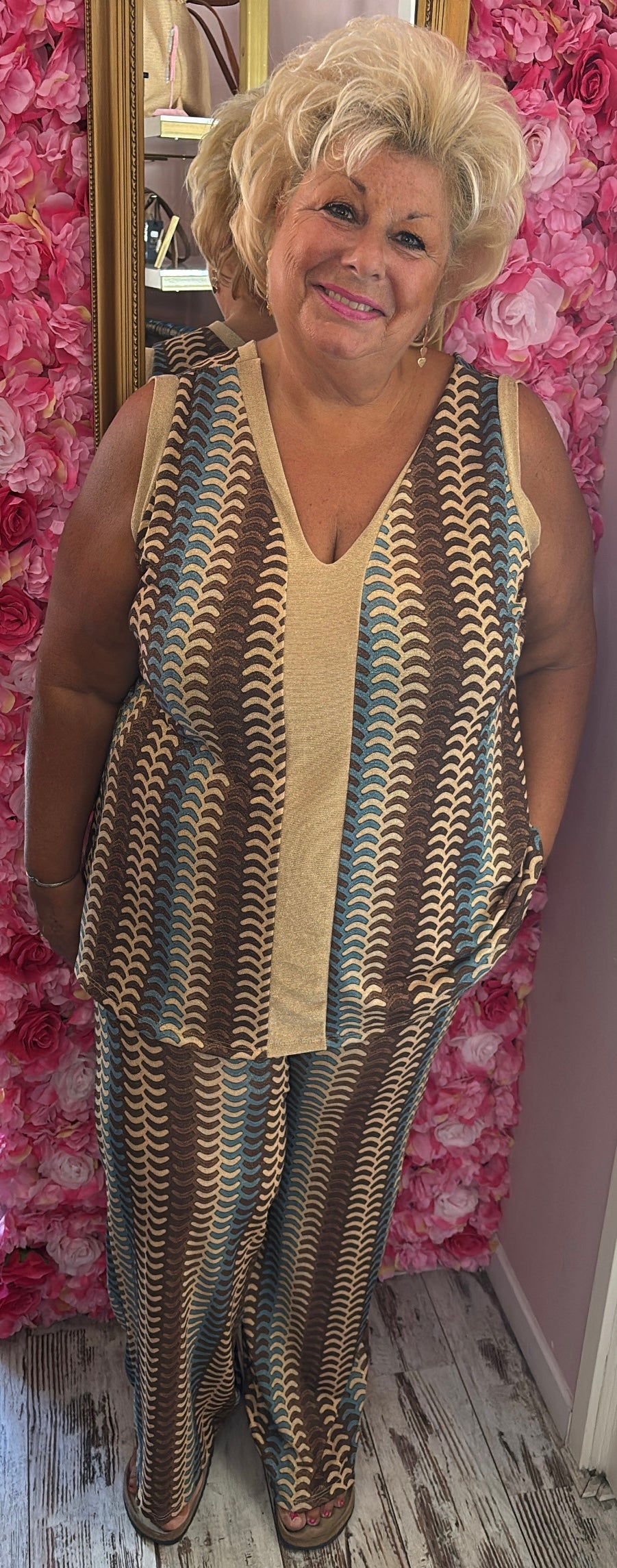 Set Beauty Shine Bruin-Blauw Plus Size maat 48 t/m 56