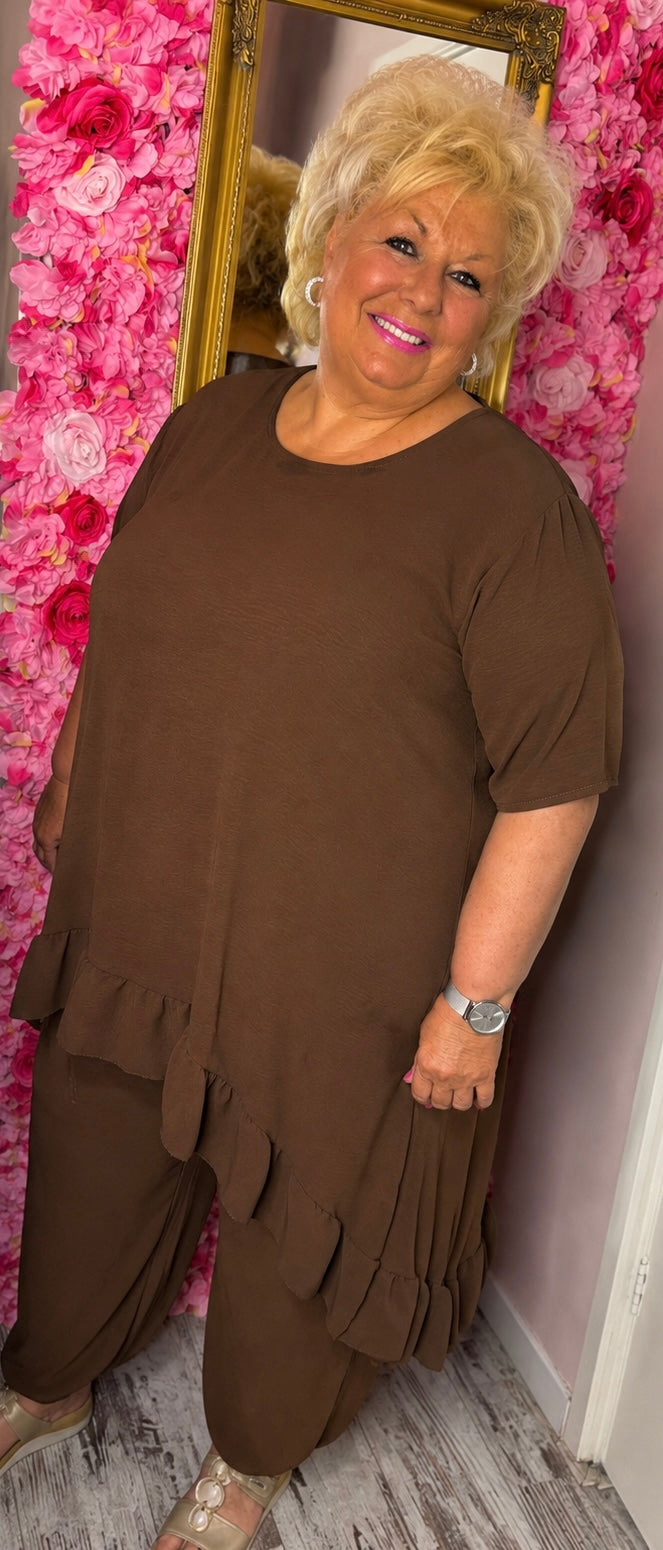 Set Viral Bruin Plus Size maat 48 t/m 54