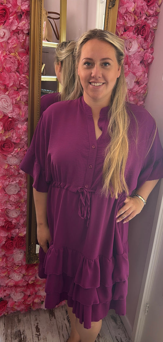 Jurk Marbella Paars Plus Size 48 t/m 54-56