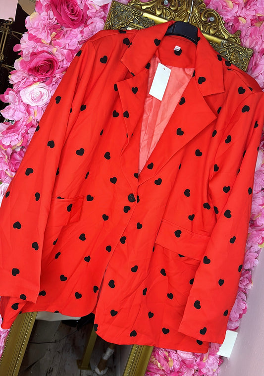 Blazer Love Rood Plus Size Maat 44 t/m 50