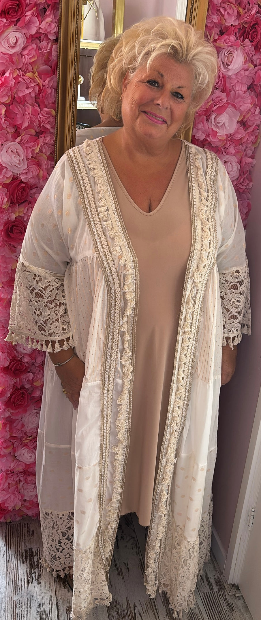 Jurk Fay Beige Plus Size 46 t/m 52
