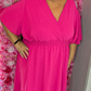Lange Jurk Ela Fuchsia Maat 48 t/m 54-56