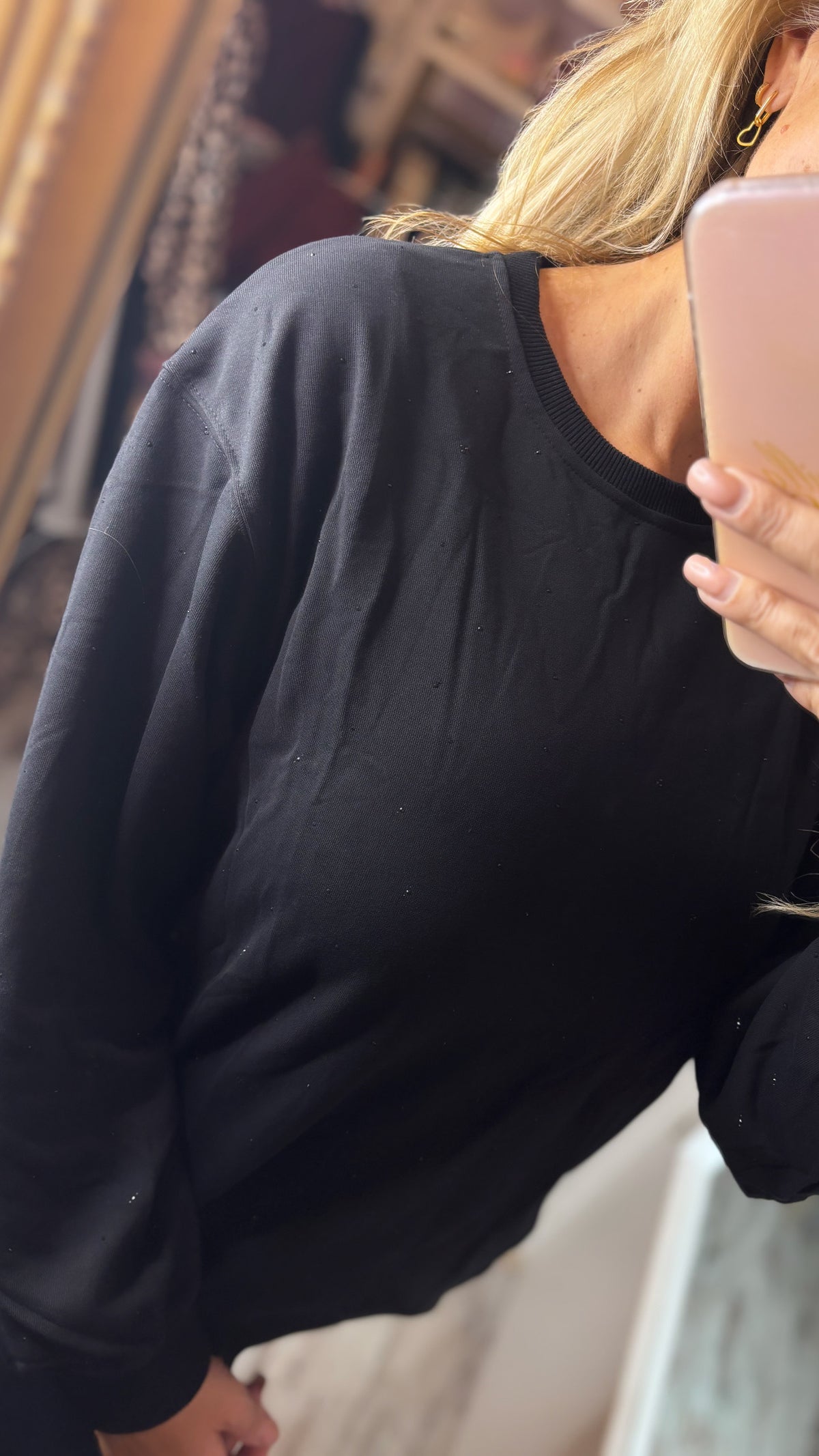 Sweater strass Zwart tot Maat 44