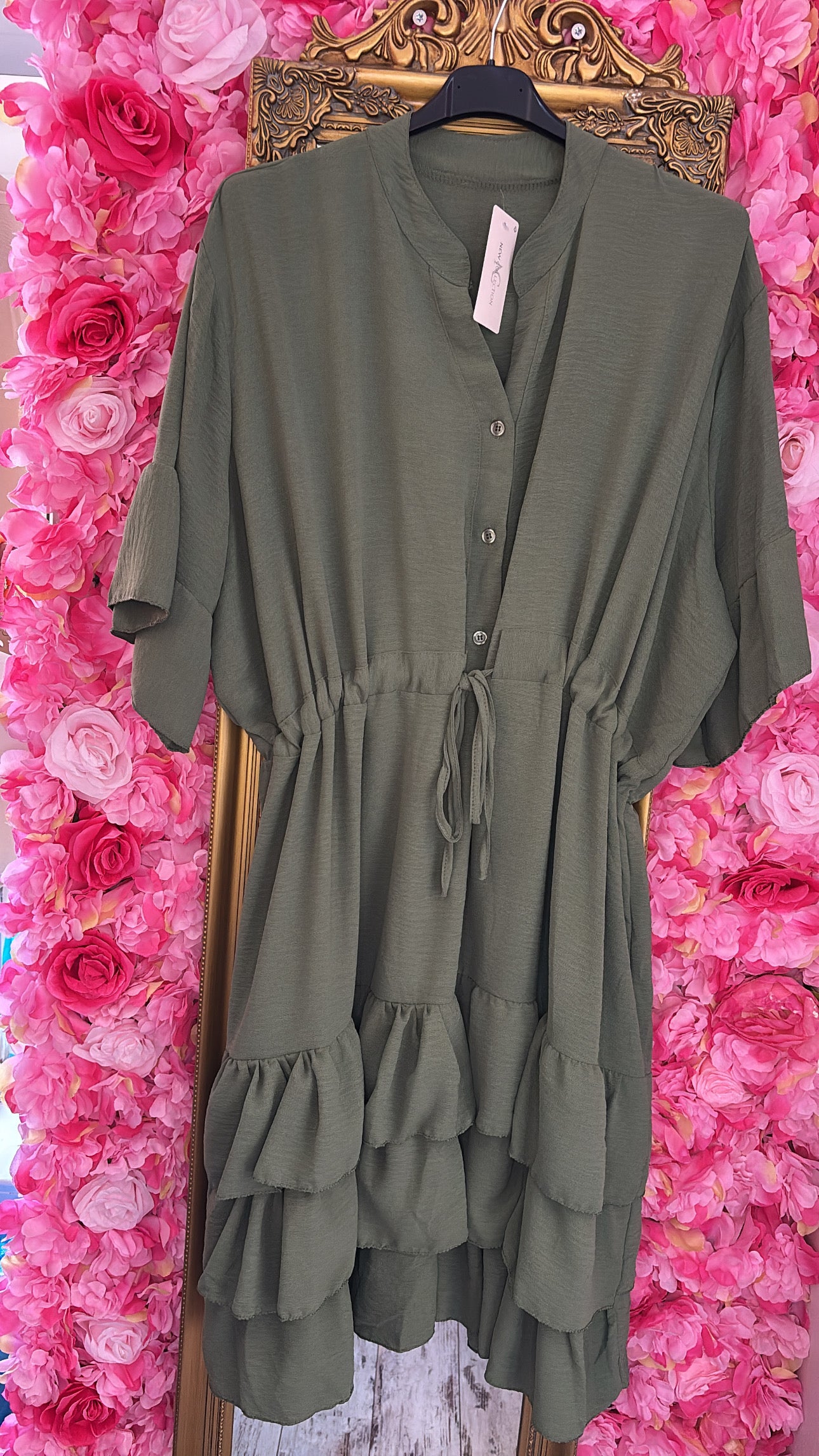 Jurk Marbella Leger Groen Plus Size 48 t/m 54-56