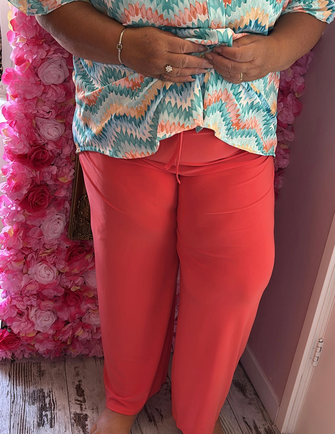 Broek Travel Koraal Plus Size maat t/m 54
