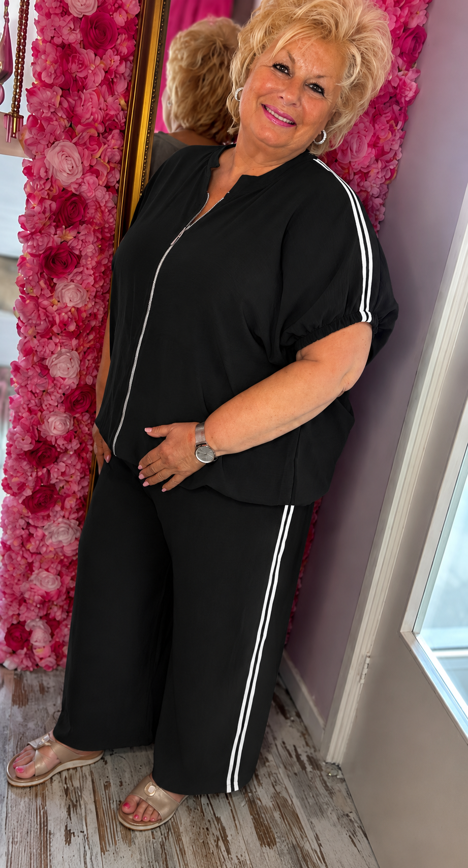 Set Sporty Zwart Plus Size maat 48 t/m 54