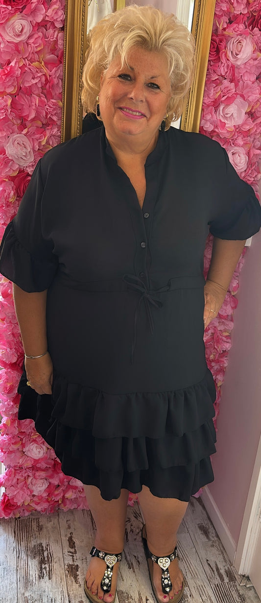 Jurk Marbella Zwart Plus Size 48 t/m 54-56