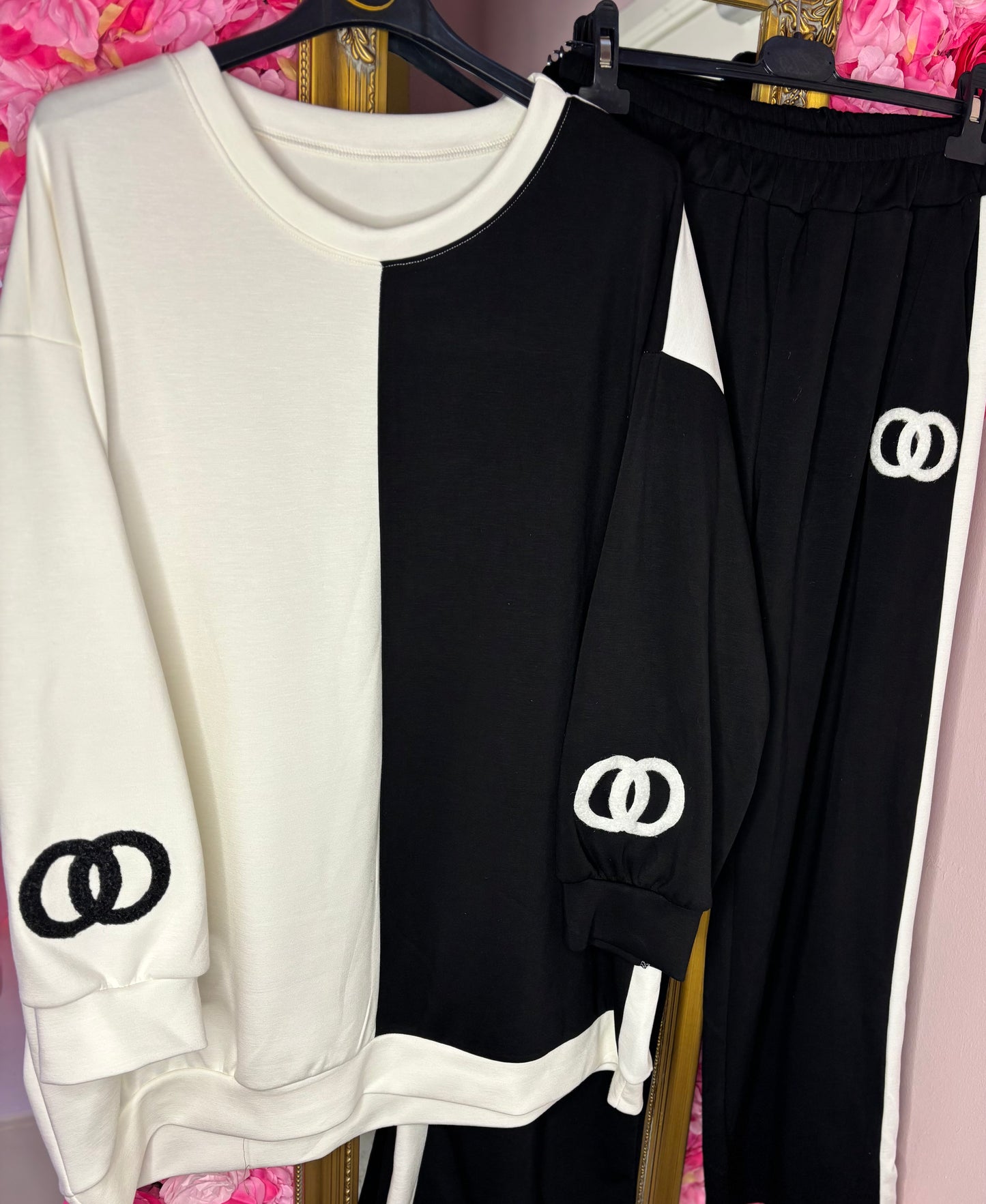 Comfy Set Chantie Zwart-Wit Plus Size maat 46 t/m 54