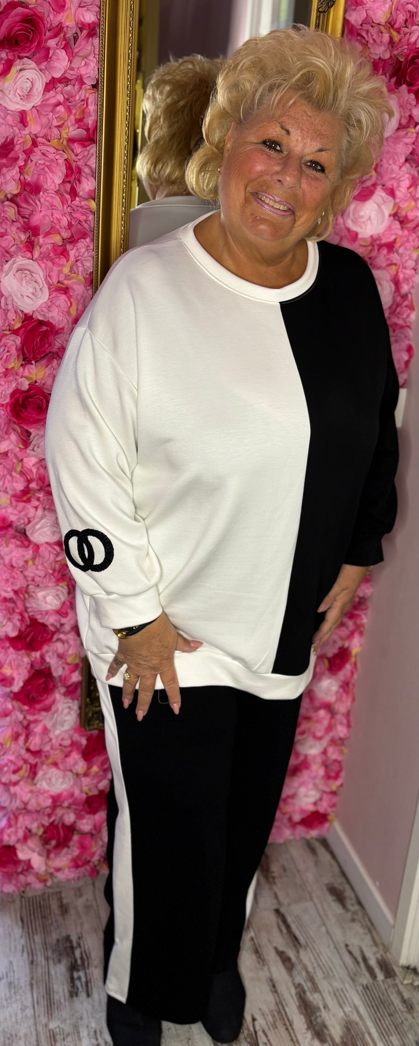 Comfy Set Chantie Zwart-Wit Plus Size maat 46 t/m 54