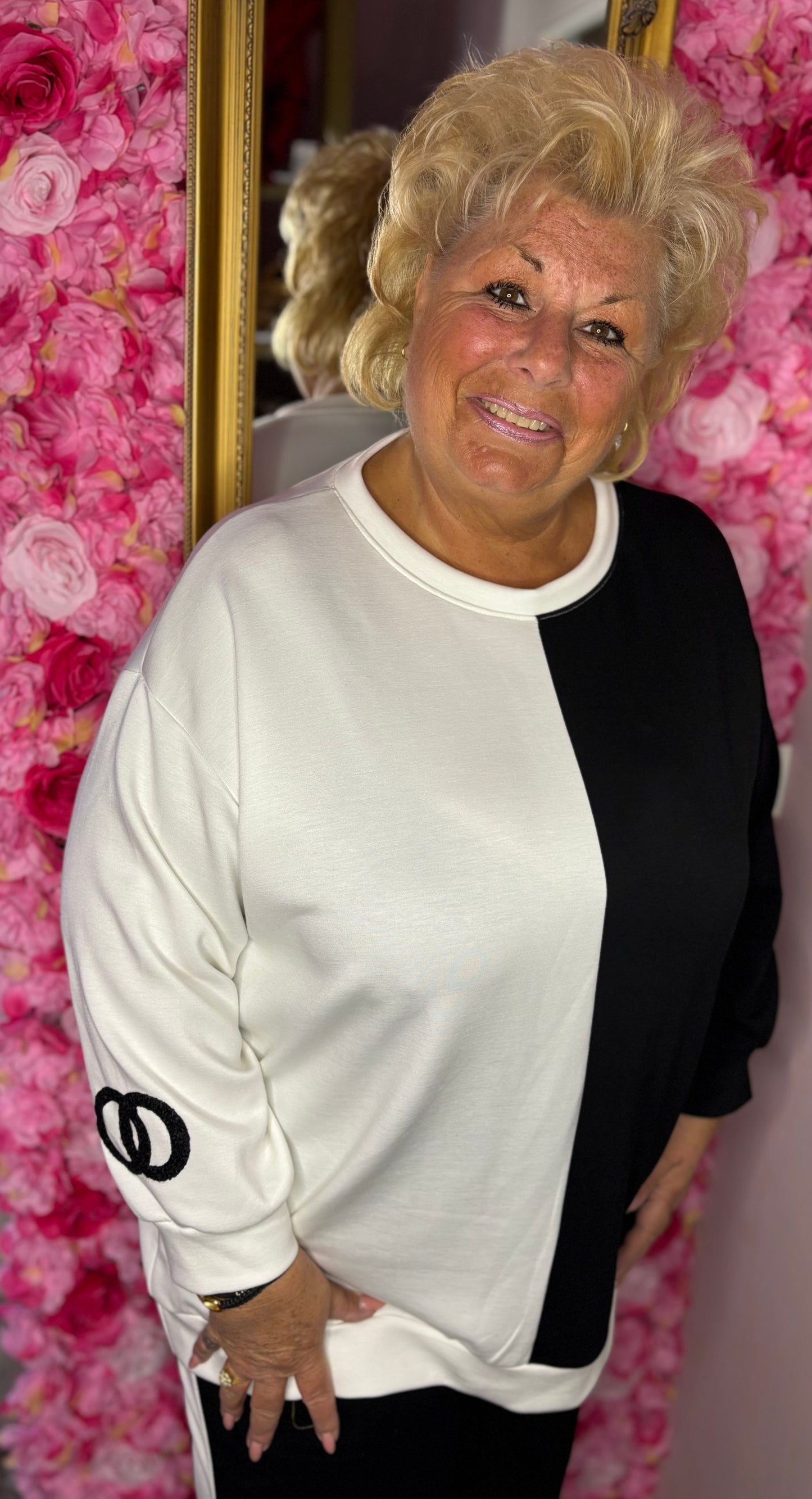 Comfy Set Chantie Zwart-Wit Plus Size maat 46 t/m 54