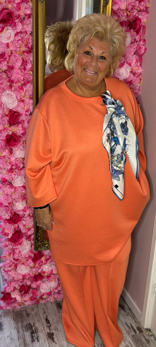 Comfy Set XXL Chique Koraal/Oranje Plus Size maat 52 t/m 60