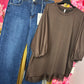 T-shirt Soft Romance Bruin Plus Size Maat 44 t/m 50