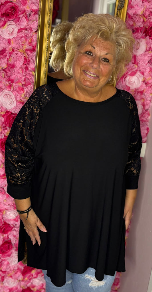 Tuniek Kant Zwart Maat 46 t/m 54